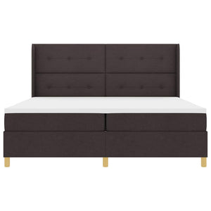 Κρεβάτι με ελατήρια με κεφαλάρι Καφέ 200 x 200 cm ύφασμα - Pakobazaar