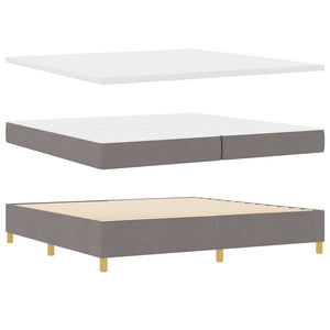 Κρεβάτι με ελατήρια με κεφαλάρι Taupe 200 x 200 cm ύφασμα - Pakobazaar