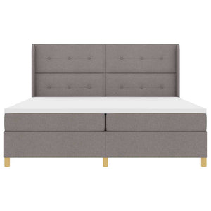 Κρεβάτι με ελατήρια με κεφαλάρι Taupe 200 x 200 cm ύφασμα - Pakobazaar