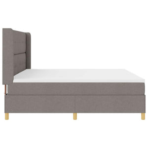Κρεβάτι με ελατήρια με κεφαλάρι Taupe 200 x 200 cm ύφασμα - Pakobazaar