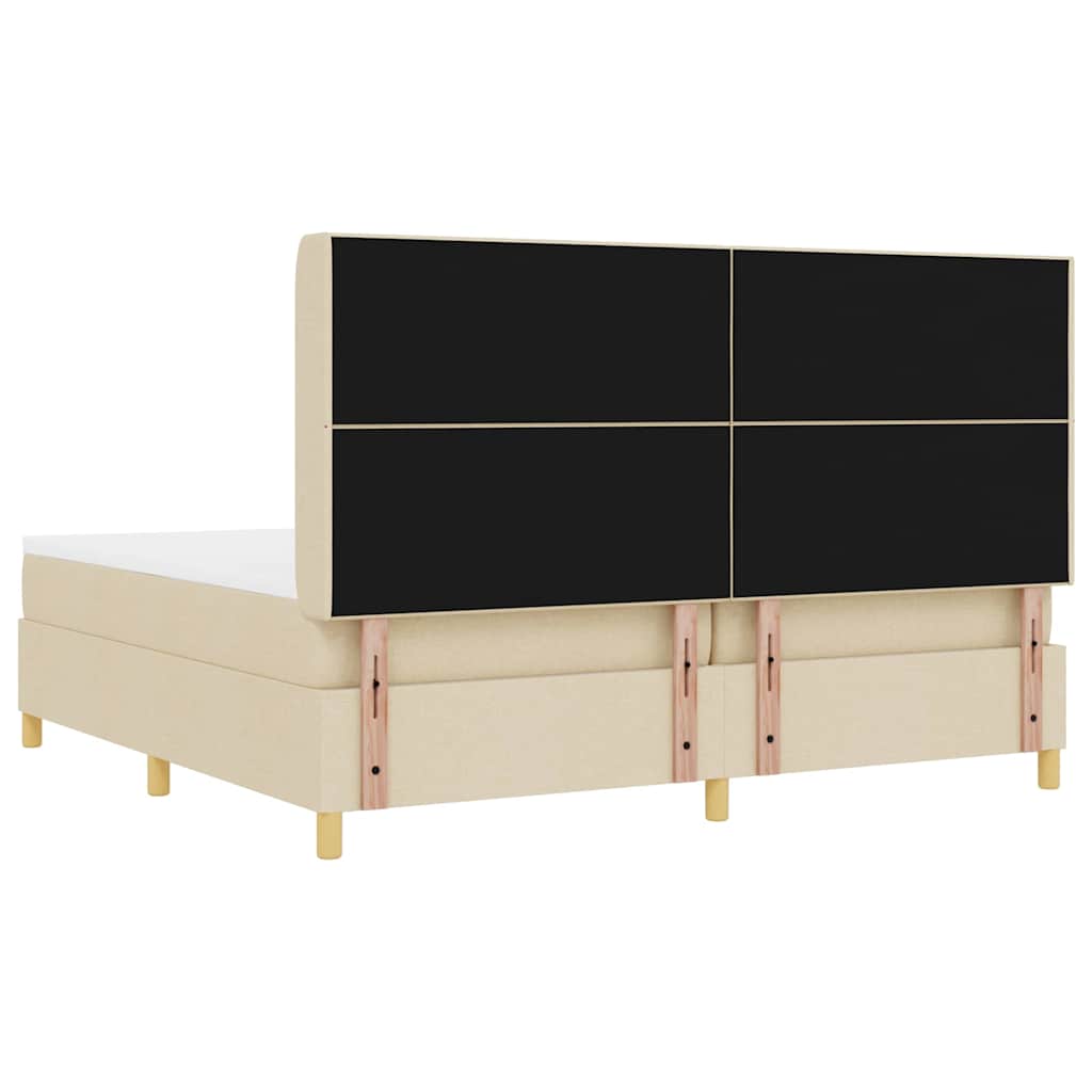 Κρεβάτι με ελατήρια με στρώμα Κρεμ 140 x 200 cm ύφασμα - Pakobazaar