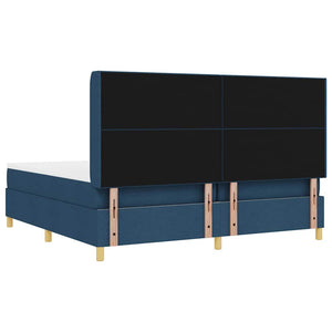 Κρεβάτι με ελατήρια με στρώμα Μπλε 140 x 200 cm ύφασμα - Pakobazaar