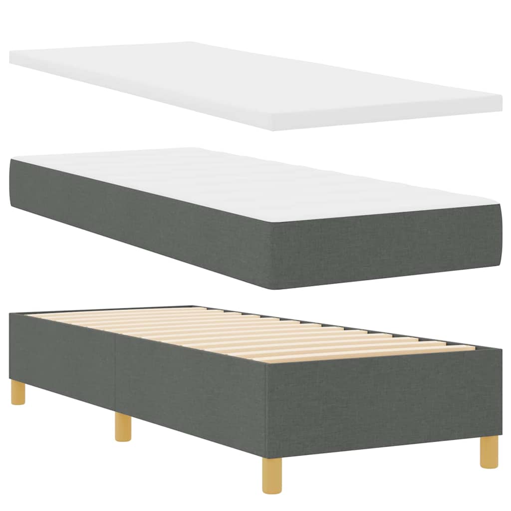Κρεβάτι με ελατήρια με στρώμα Γκρι 140 x 200 cm ύφασμα - Pakobazaar