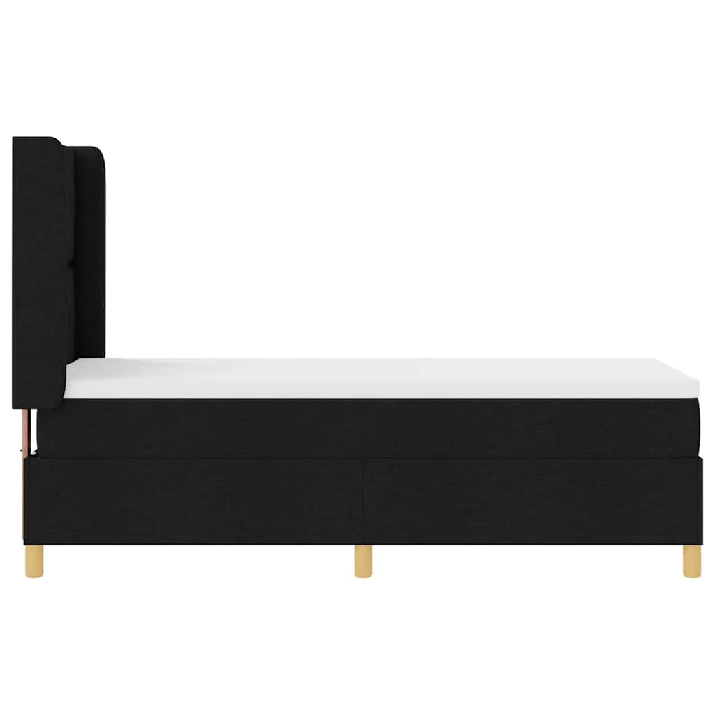 Κρεβάτι με ελατήρια με στρώμα Μαύρο 140 x 200 cm ύφασμα - Pakobazaar