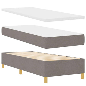 Κρεβάτι με ελατήρια με κεφαλάρι Taupe 80 x 200 cm ύφασμα - Pakobazaar