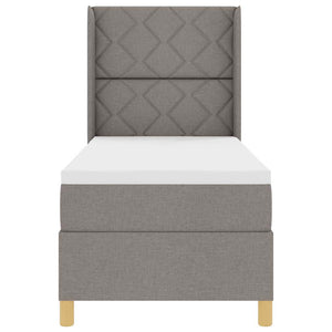 Κρεβάτι με ελατήρια με κεφαλάρι Taupe 80 x 200 cm ύφασμα - Pakobazaar