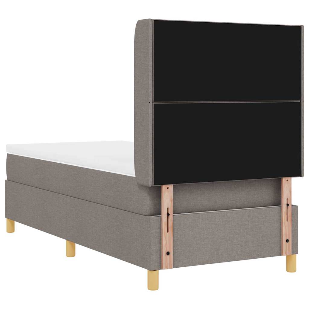Κρεβάτι με ελατήρια με κεφαλάρι Taupe 90 x 190 cm ύφασμα