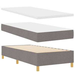 Κρεβάτι με ελατήρια με κεφαλάρι Taupe 90 x 200 cm ύφασμα - Pakobazaar