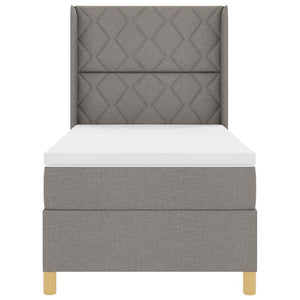 Κρεβάτι με ελατήρια με κεφαλάρι Taupe 100 x 200 cm ύφασμα - Pakobazaar