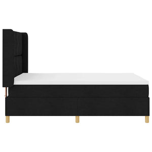 Κρεβάτι με ελατήρια με κεφαλάρι Μαύρο 140 x 190 cm ύφασμα - Pakobazaar