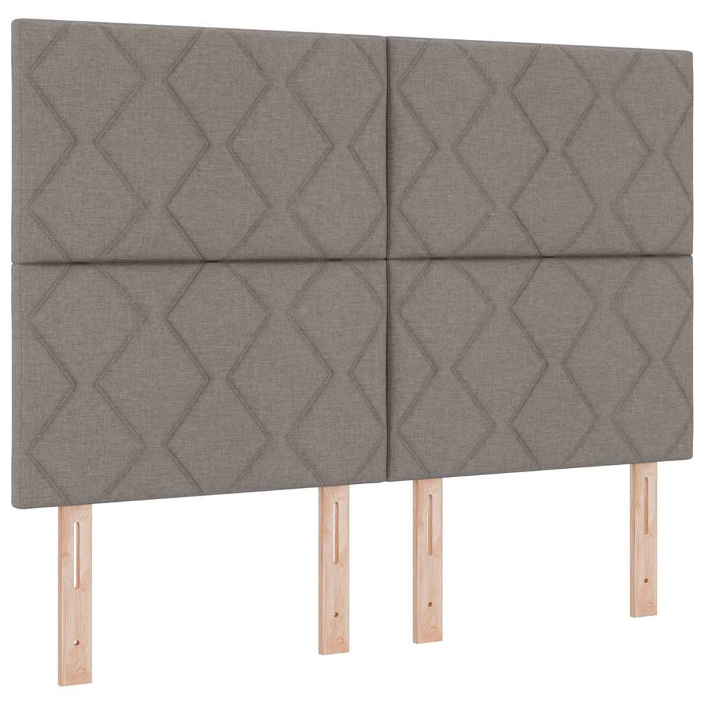 Κρεβάτι με ελατήρια με κεφαλάρι Taupe 140 x 190 cm ύφασμα - Pakobazaar
