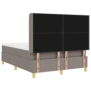Κρεβάτι με ελατήρια με κεφαλάρι Taupe 140 x 190 cm ύφασμα - Pakobazaar