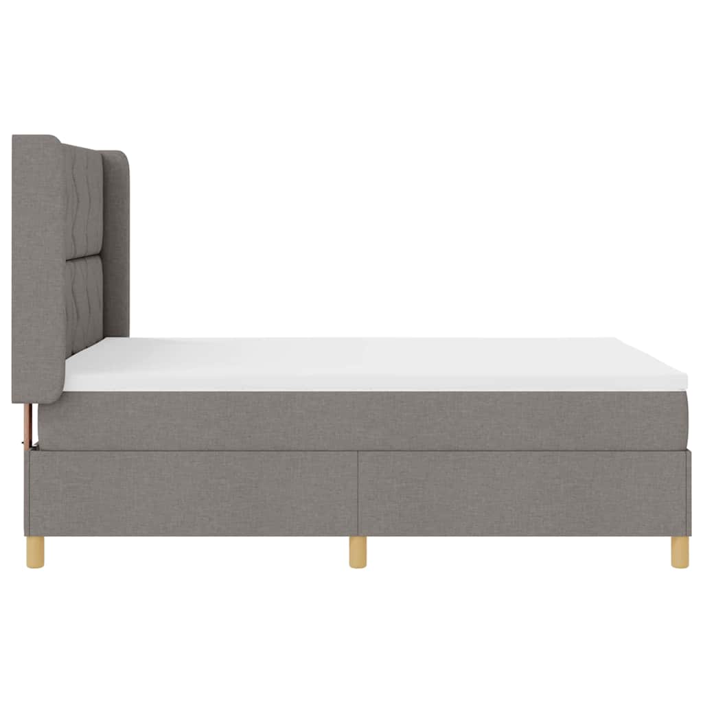 Κρεβάτι με ελατήρια με κεφαλάρι Taupe 140 x 190 cm ύφασμα - Pakobazaar