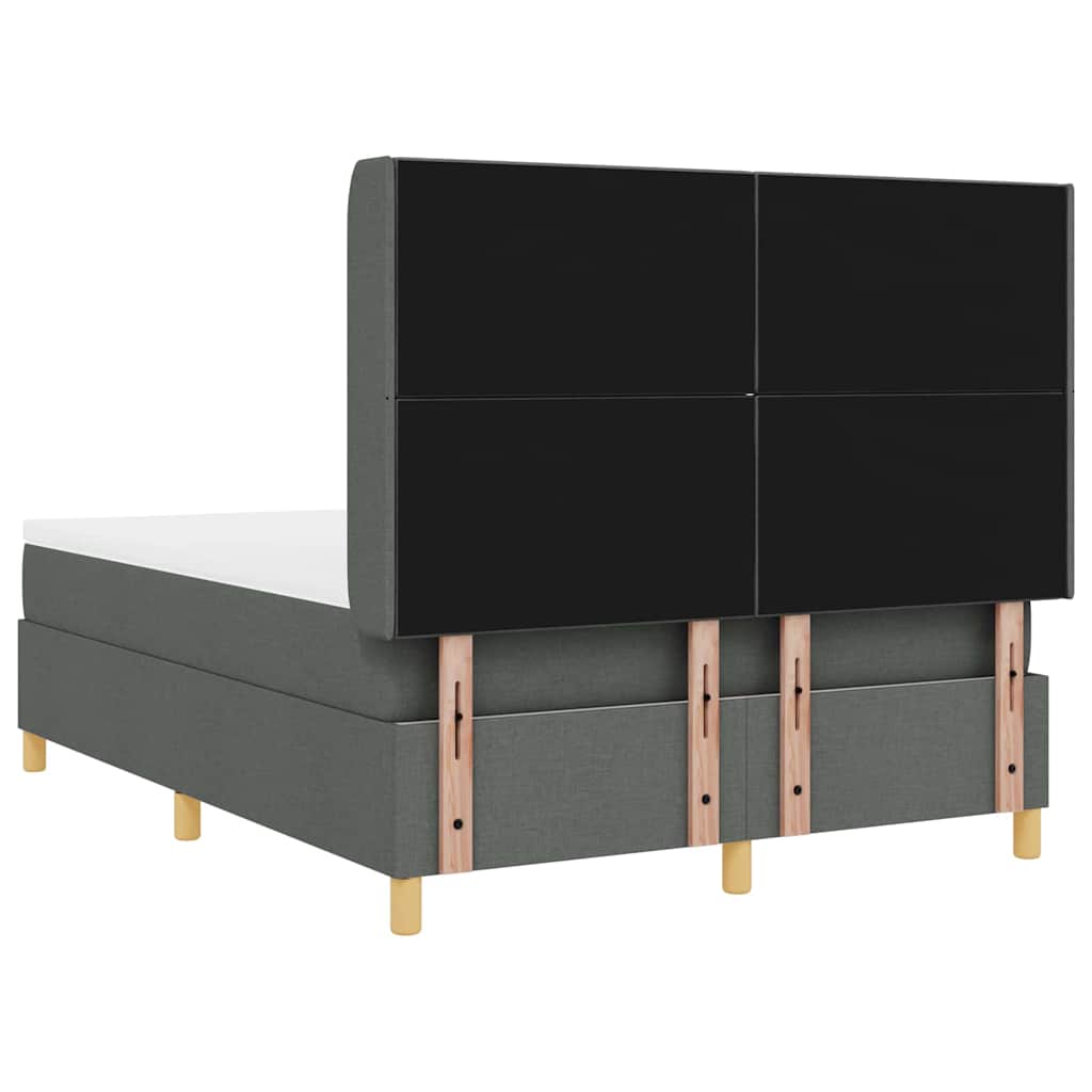 Κρεβάτι με ελατήρια με κεφαλάρι Γκρι 140 x 200 cm ύφασμα