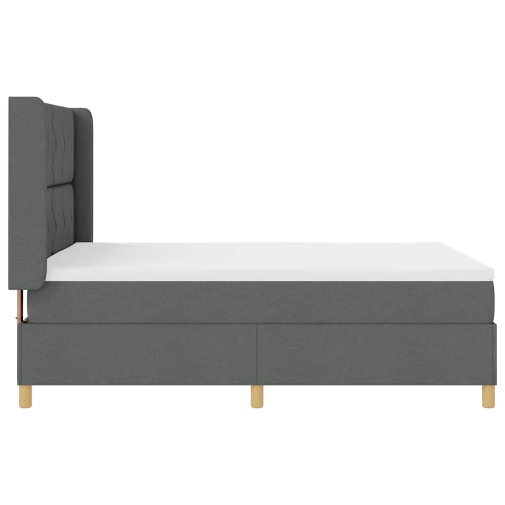 Κρεβάτι με ελατήρια με κεφαλάρι Γκρι 140 x 200 cm ύφασμα