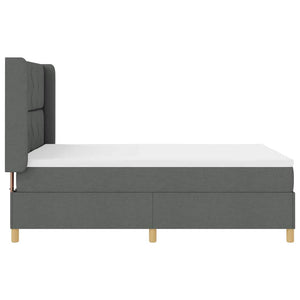 Κρεβάτι με ελατήρια με κεφαλάρι Γκρι 140 x 200 cm ύφασμα
