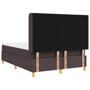 Κρεβάτι με ελατήρια με κεφαλάρι Καφέ 140 x 200 cm ύφασμα - Pakobazaar