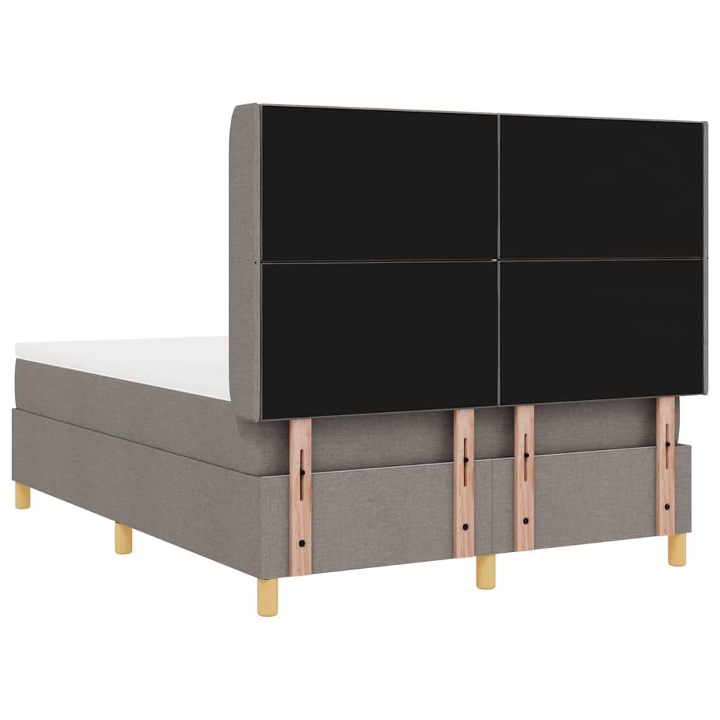Κρεβάτι με ελατήρια με κεφαλάρι Taupe 140 x 200 cm ύφασμα