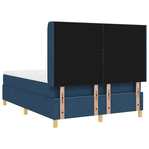 Κρεβάτι με ελατήρια με κεφαλάρι Μπλε 140 x 200 cm ύφασμα