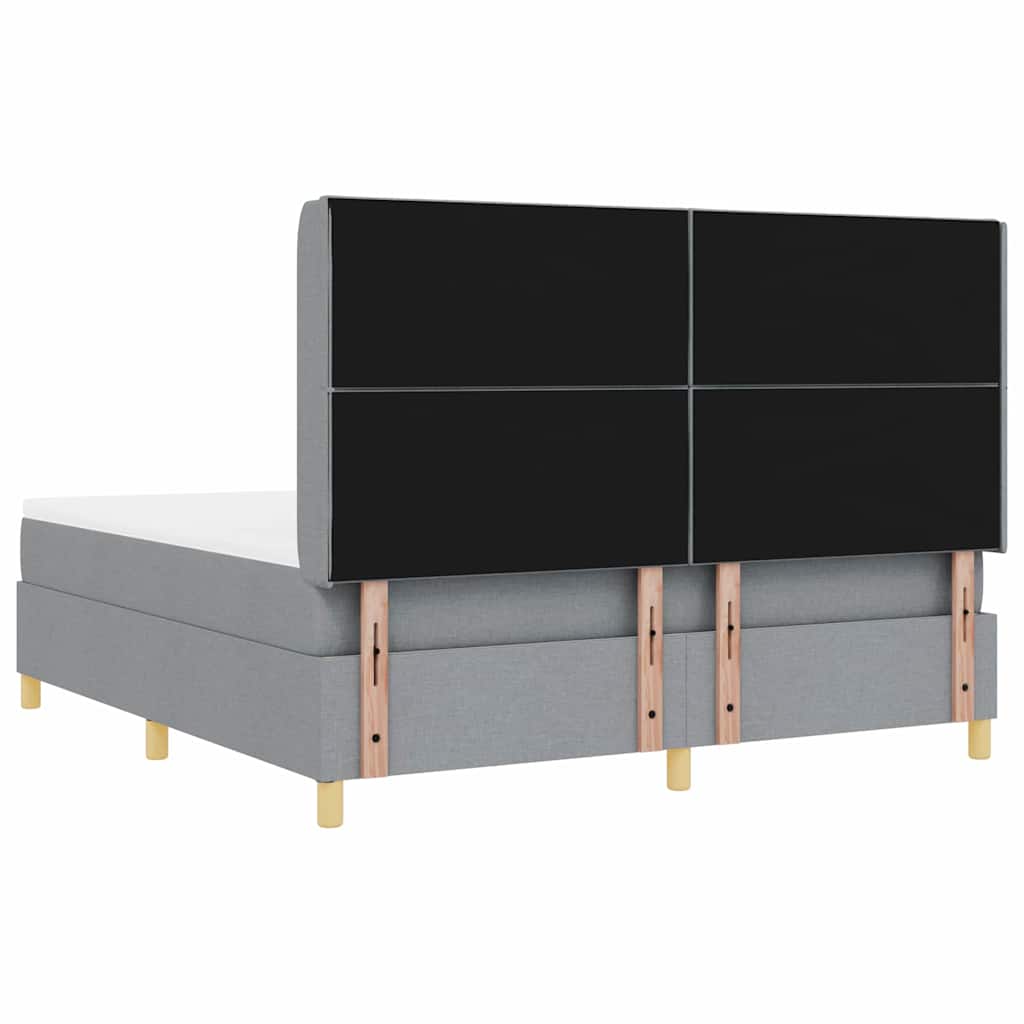 Κρεβάτι με ελατήρια Ανοιχτό γκρι 180 x 200 cm ύφασμα - Pakobazaar