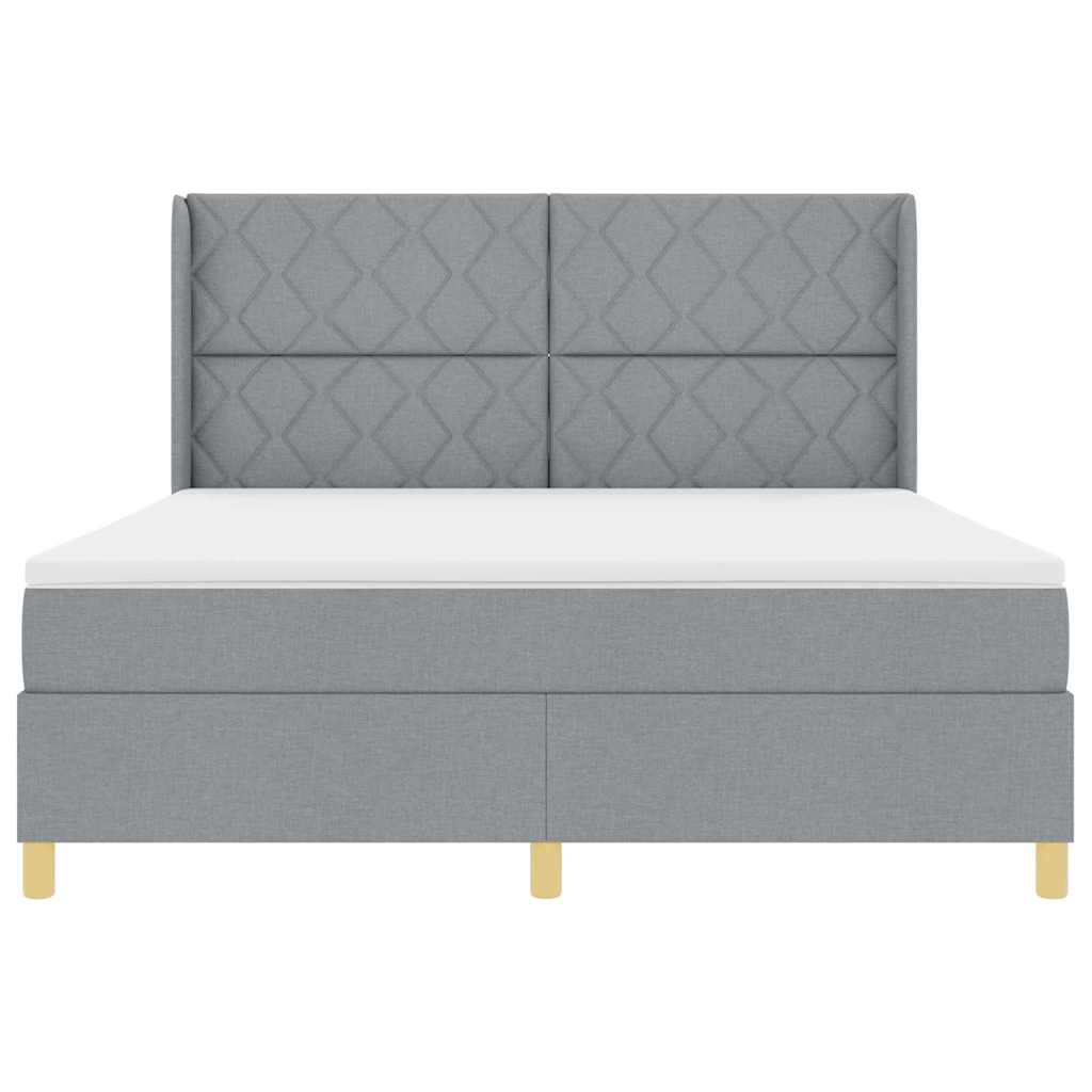 Κρεβάτι με ελατήρια Ανοιχτό γκρι 180 x 200 cm ύφασμα - Pakobazaar