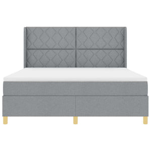 Κρεβάτι με ελατήρια Ανοιχτό γκρι 180 x 200 cm ύφασμα - Pakobazaar