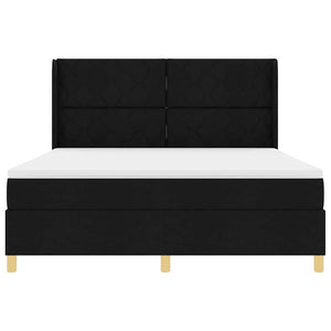 Κρεβάτι με ελατήρια με κεφαλάρι Μαύρο 180 x 200 cm ύφασμα - Pakobazaar