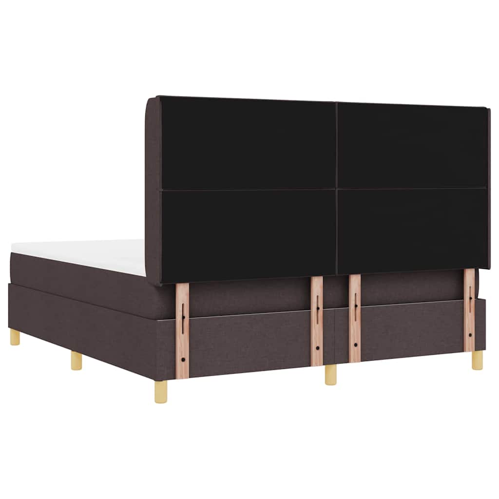 Κρεβάτι με ελατήρια με κεφαλάρι Καφέ 180 x 200 cm ύφασμα - Pakobazaar