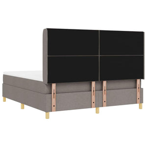 Κρεβάτι με ελατήρια με κεφαλάρι Taupe 180 x 200 cm ύφασμα - Pakobazaar