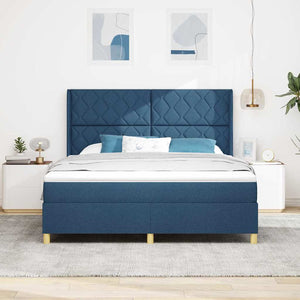 Κρεβάτι με ελατήρια με κεφαλάρι Μπλε 180 x 200 cm ύφασμα