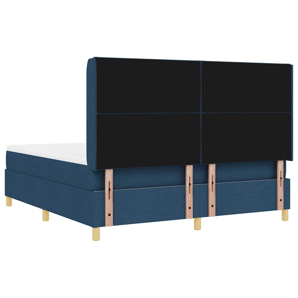 Κρεβάτι με ελατήρια με κεφαλάρι Μπλε 180 x 200 cm ύφασμα