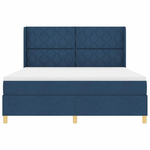 Κρεβάτι με ελατήρια με κεφαλάρι Μπλε 180 x 200 cm ύφασμα