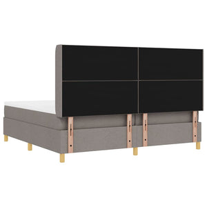Κρεβάτι με ελατήρια με κεφαλάρι Taupe 200 x 200 cm ύφασμα