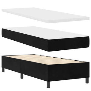 Κρεβάτι με ελατήρια με στρώμα με led Μαύρο 80 x 200 cm Βελούδο - Pakobazaar