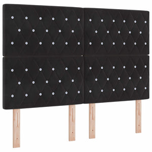 Κρεβάτι με ελατήρια με κεφαλάρι Μαύρο 140 x 200 cm Βελούδο