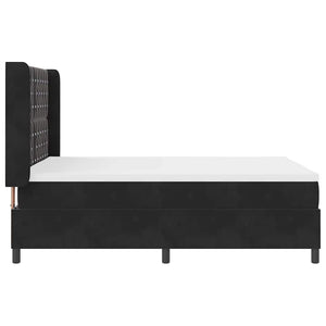 Κρεβάτι με ελατήρια με κεφαλάρι Μαύρο 140 x 200 cm Βελούδο