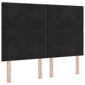Κρεβάτι με ελατήρια με κεφαλάρι Μαύρο 160 x 200 cm Βελούδο