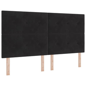 Κρεβάτι με ελατήρια με στρώμα με led Μαύρο 180 x 200 cm Βελούδο - Pakobazaar