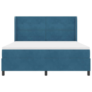 Κρεβάτι με ελατήρια με κεφαλάρι Μπλε 180 x 200 cm Βελούδο - Pakobazaar