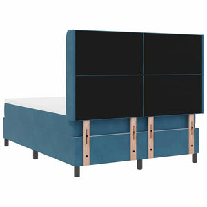 Κρεβάτι με ελατήρια με κεφαλάρι Μπλε 140 x 200 cm Βελούδο - Pakobazaar