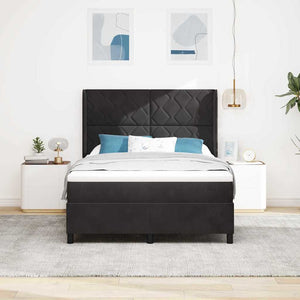 Κρεβάτι με ελατήρια με κεφαλάρι Μαύρο 160 x 200 cm Βελούδο - Pakobazaar