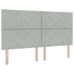 Κρεβάτι με ελατήρια Ανοιχτό γκρι 180 x 200 cm Βελούδο - Pakobazaar