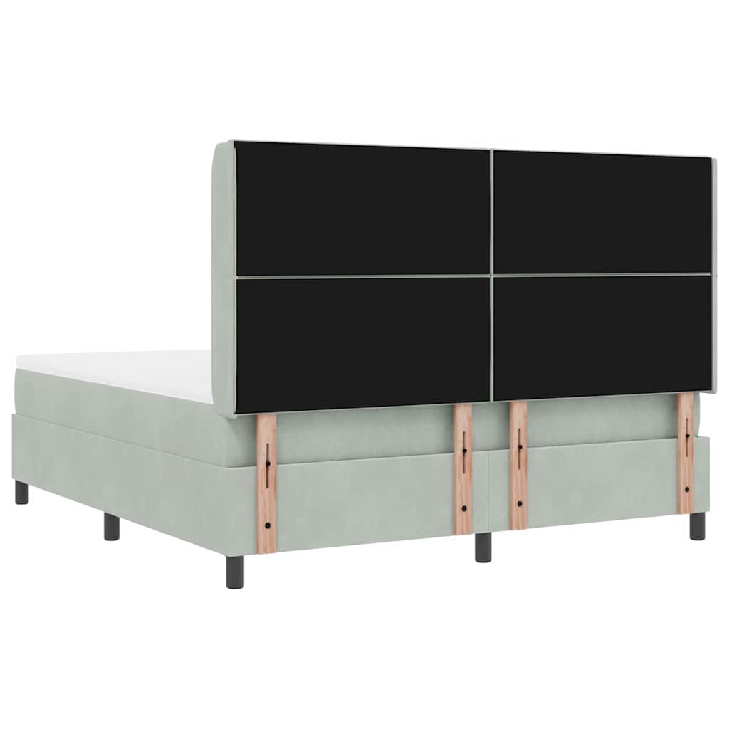 Κρεβάτι με ελατήρια Ανοιχτό γκρι 180 x 200 cm Βελούδο - Pakobazaar