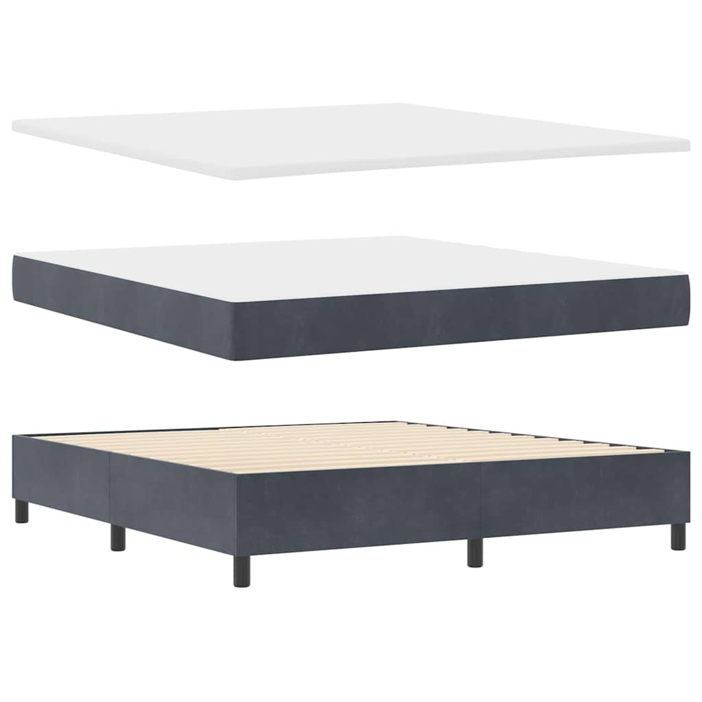Κρεβάτι με ελατήρια Σκούρο Γκρι 180 x 200 cm Βελούδο - Pakobazaar