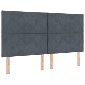 Κρεβάτι με ελατήρια Σκούρο Γκρι 180 x 200 cm Βελούδο - Pakobazaar