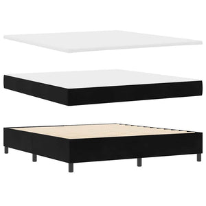 Κρεβάτι με ελατήρια με κεφαλάρι Μαύρο 180 x 200 cm Βελούδο