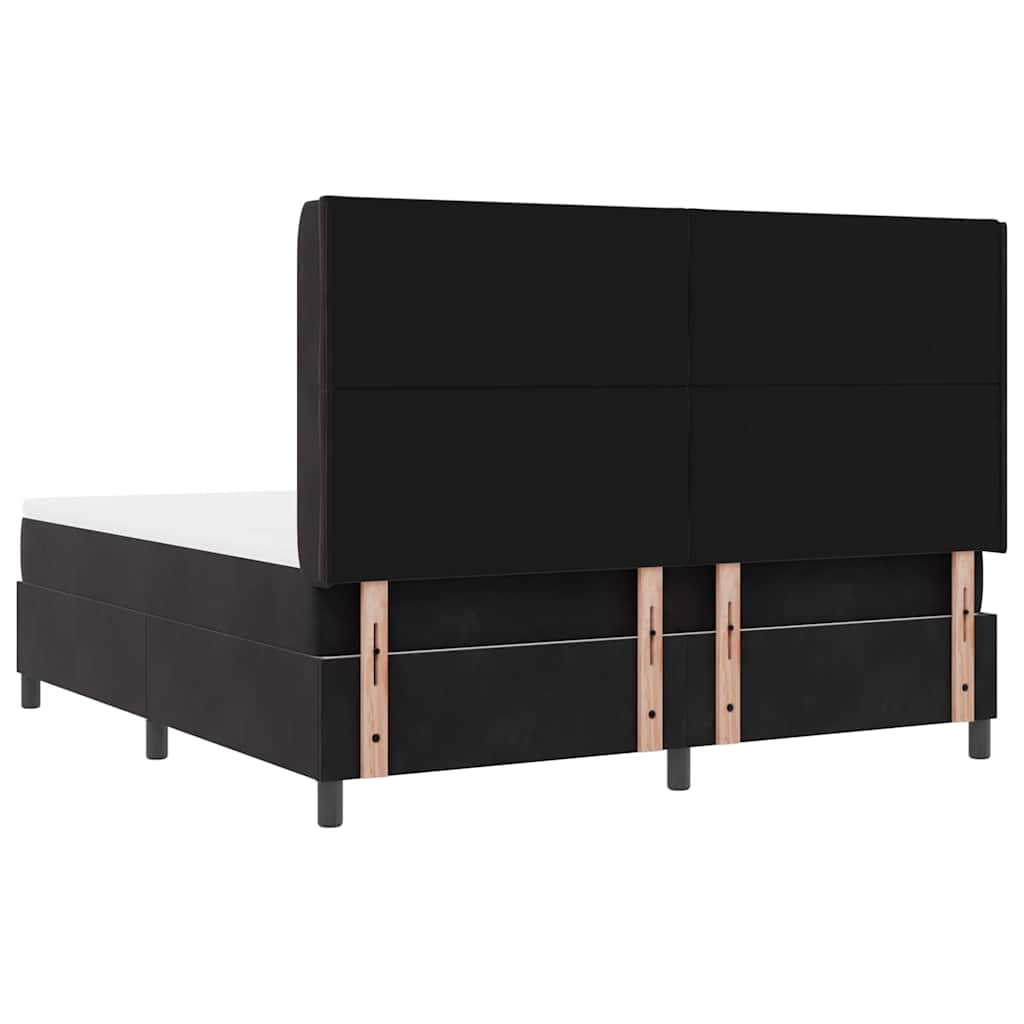 Κρεβάτι με ελατήρια με κεφαλάρι Μαύρο 180 x 200 cm Βελούδο