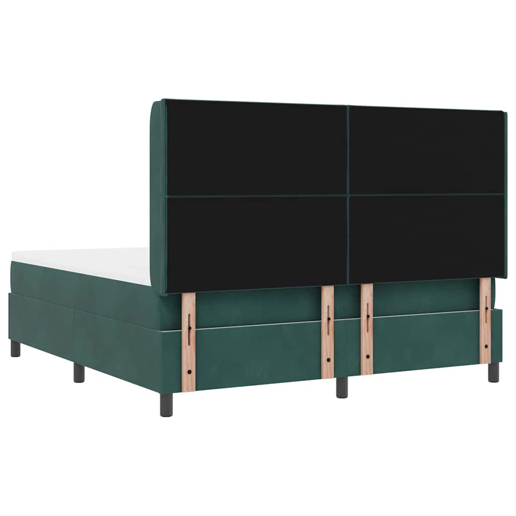 Κρεβάτι με ελατήρια Σκούρο Πράσινο 180 x 200 cm Βελούδο - Pakobazaar
