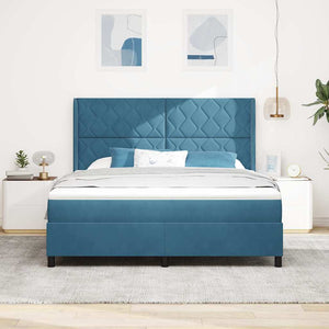 Κρεβάτι με ελατήρια με στρώμα με led Μπλε 180 x 200 cm Βελούδο - Pakobazaar