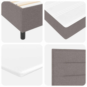Κρεβάτι με ελατήρια με κεφαλάρι Taupe 80 x 200 cm ύφασμα - Pakobazaar